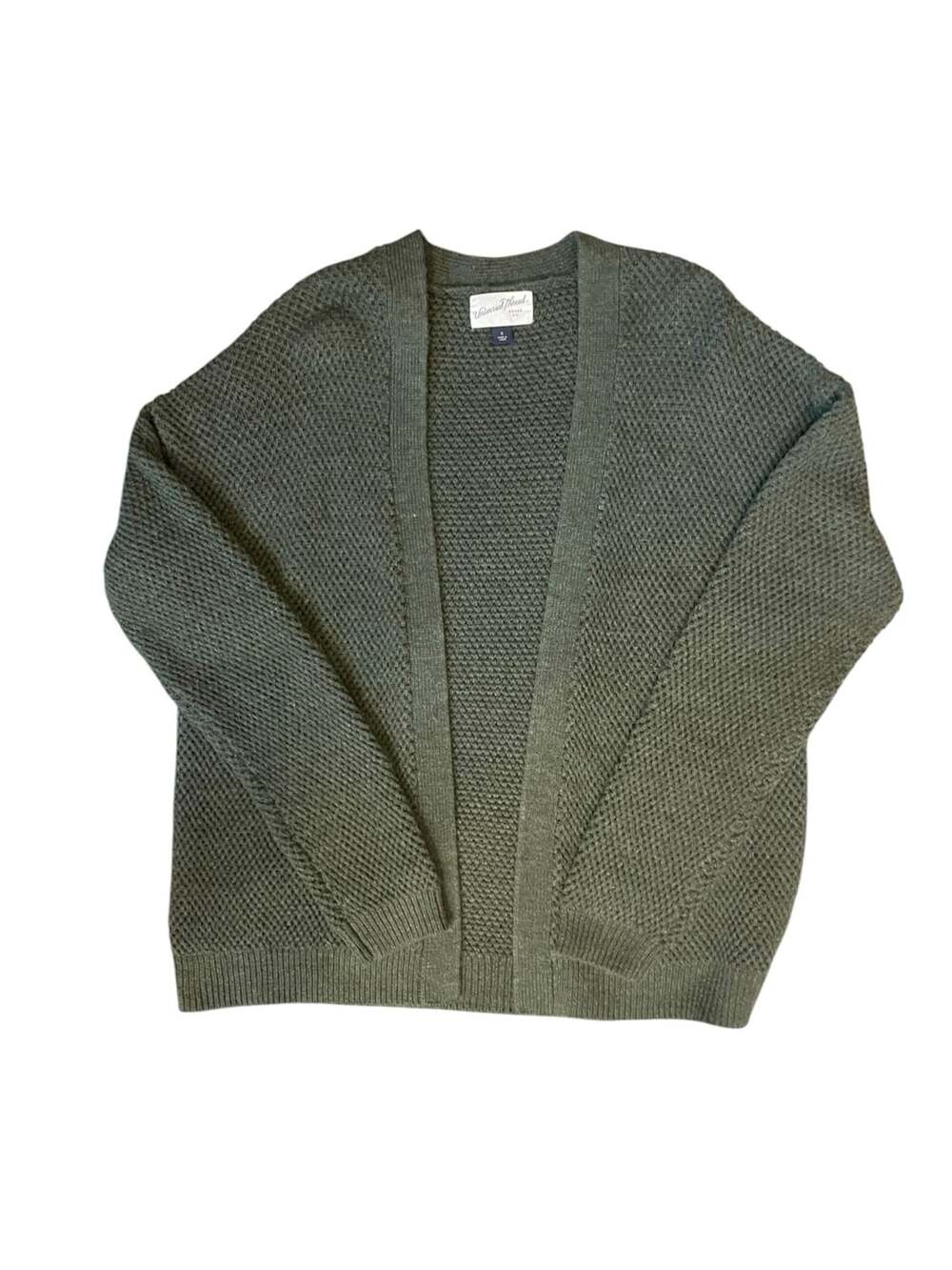 Universal Thread Cardigan Size S Green Waffle Knit Open Front cardigan sweater